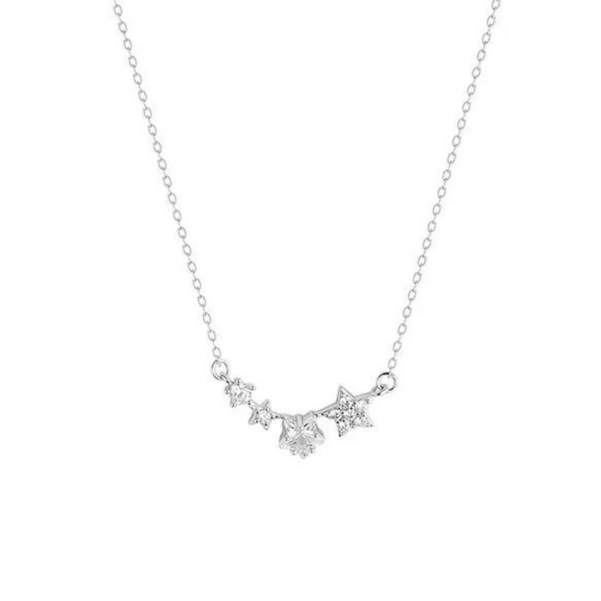 925 Sterling Silver Star Pendant Necklace Set of 5 Gifts for Sister or Her